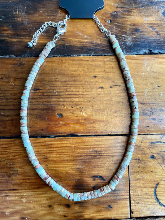 15" Long Multi Tone Bead Necklace
