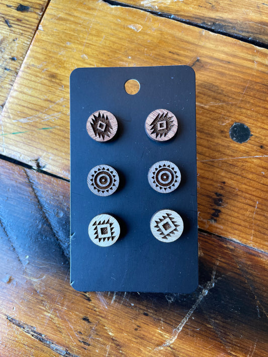 Western Boho Stud Earring Set