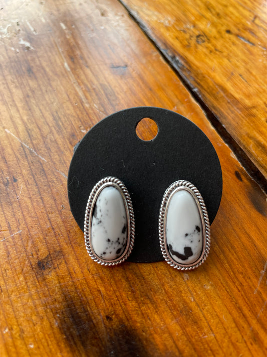 Natural White Stone Earrings