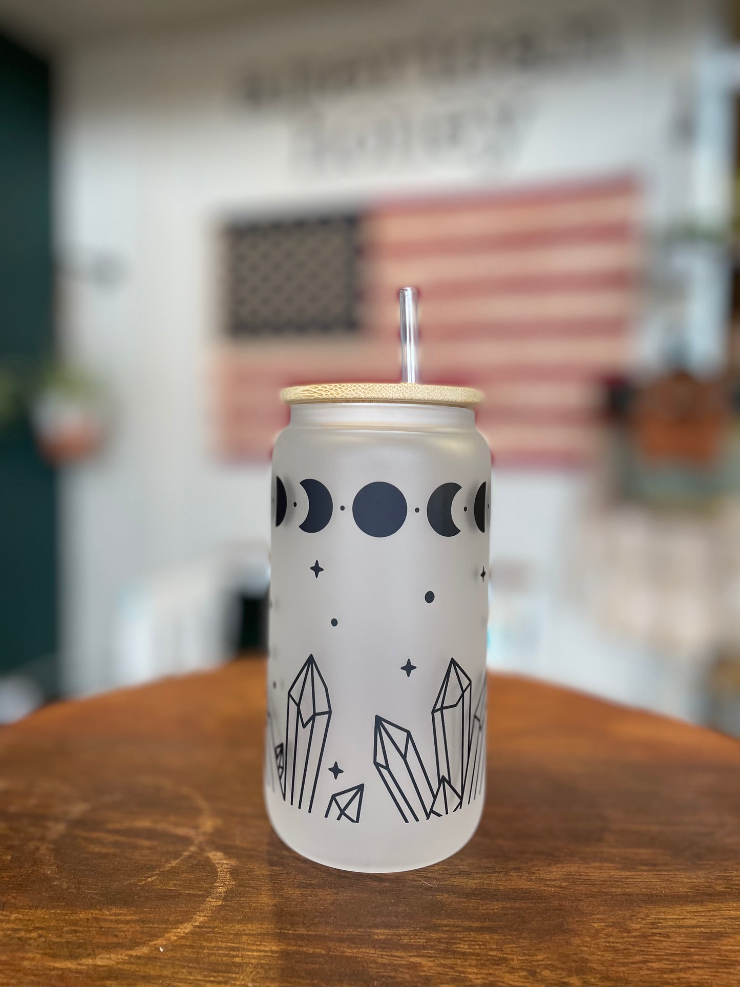 Moon Phase Glass Beer Can