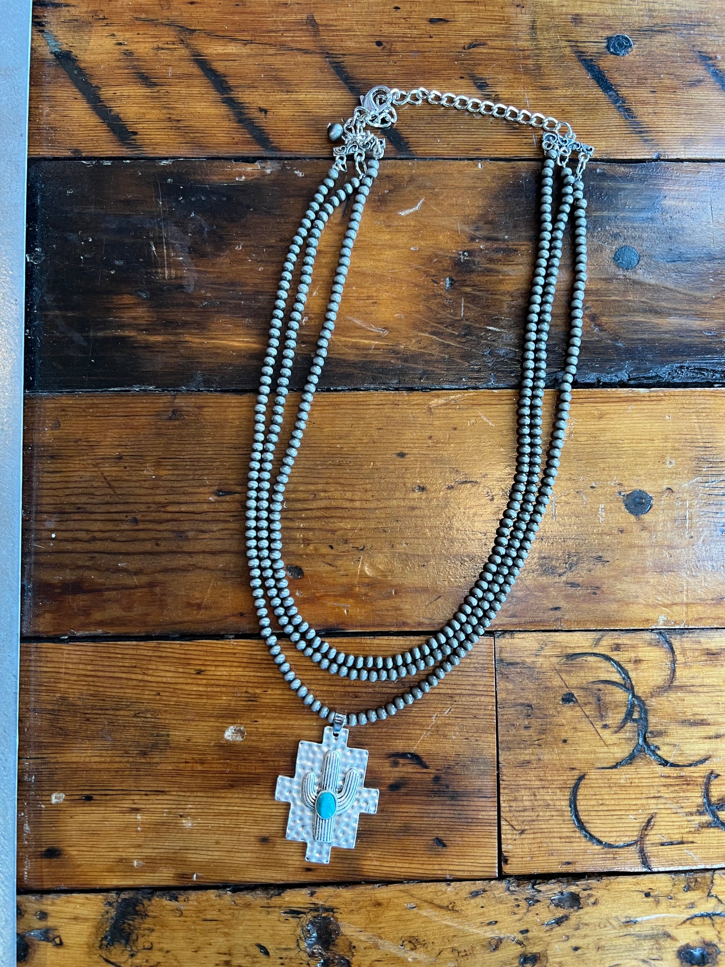 Layered Cactus Concho Necklace