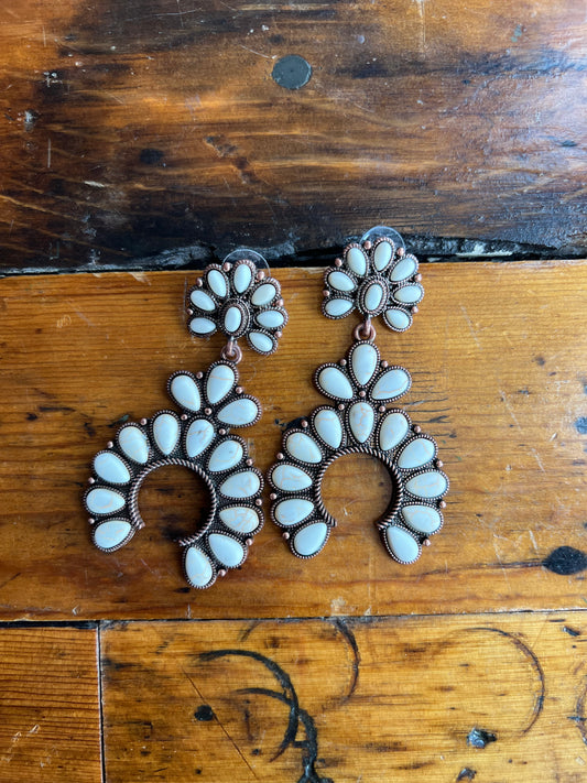 Copper + White Stone Squash Dangles