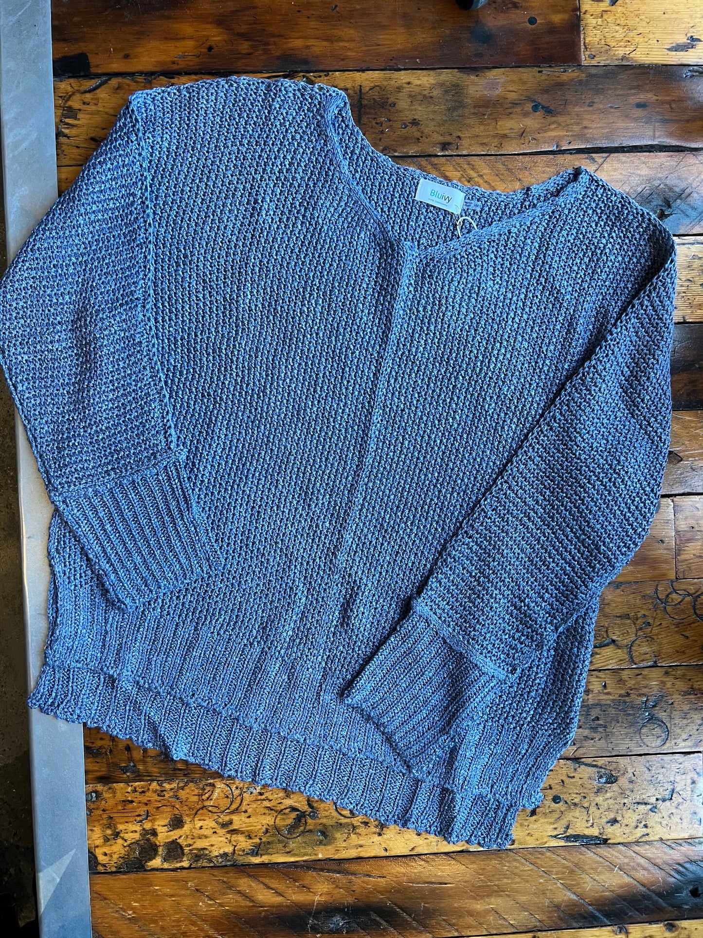 Reverse Seam Loose Fit Sweater Denim Blue